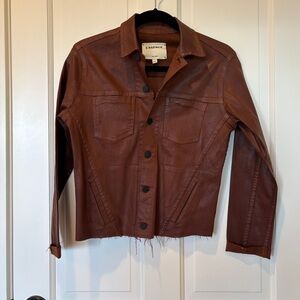 L'AGENCE Janelle Coated Brown Jacket